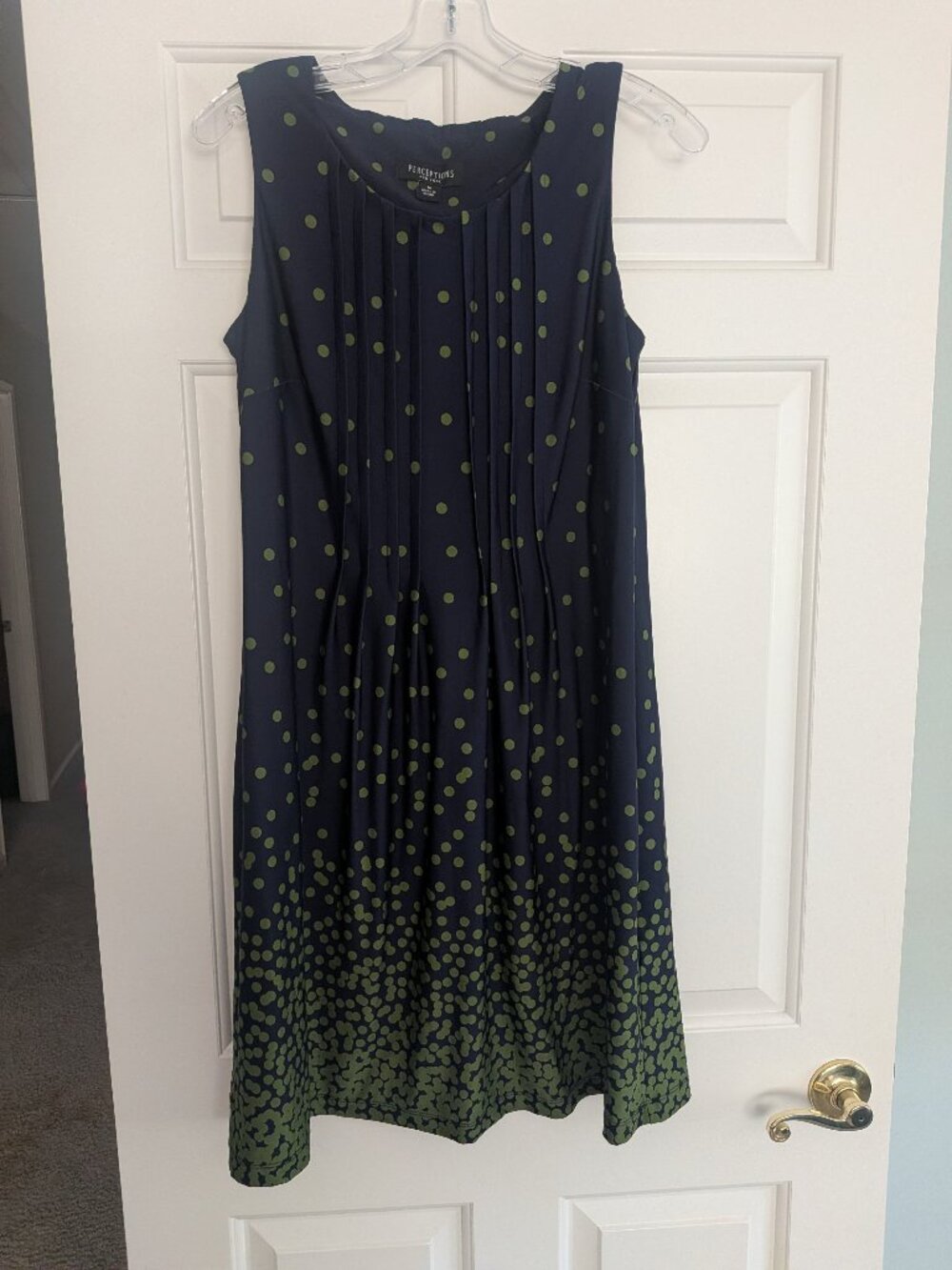 Perceptions New York Midi Sleeveless Shift Dress -Size M -Like-NEW Navy